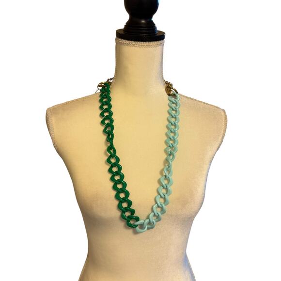 M Missoni chain necklace/belt green and blue plastic links with mixed metals - Picture 1 of 3